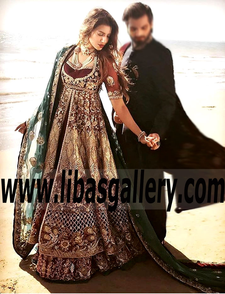 Charming Maroon Wedding Lehenga Dress for Traditional Brides
