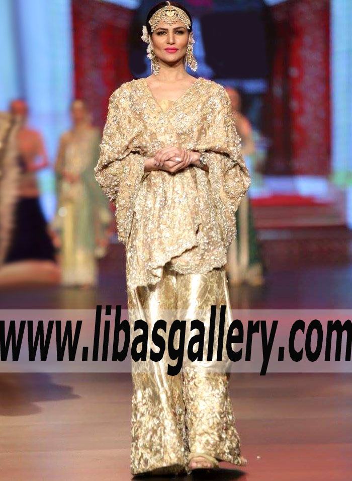 Beautiful Metallic Gold Lilium wrapped Dress