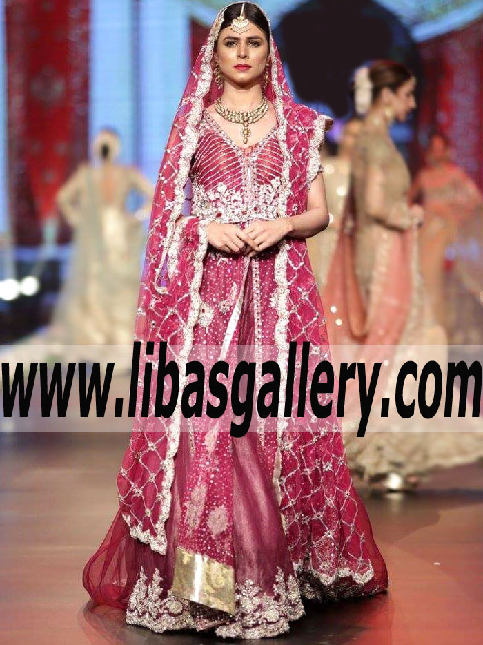 Glamorous jazzberry Celosia Wedding Gown