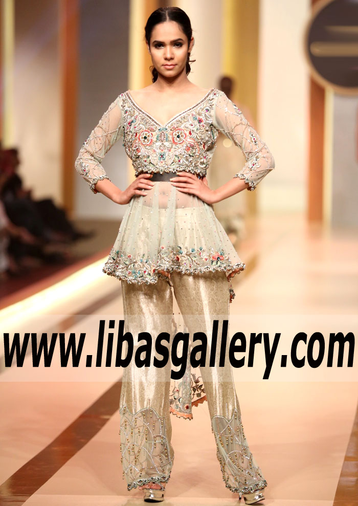 Designer Beige Aster Wedding Peplum