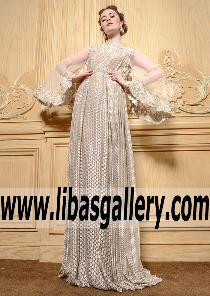 Enchanting Blond Viceroy Anarkali Gown
