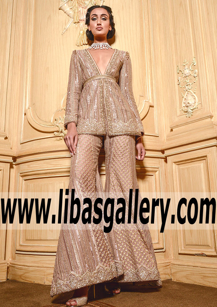 Magnificent Rose Gold Viceroy Party Wear