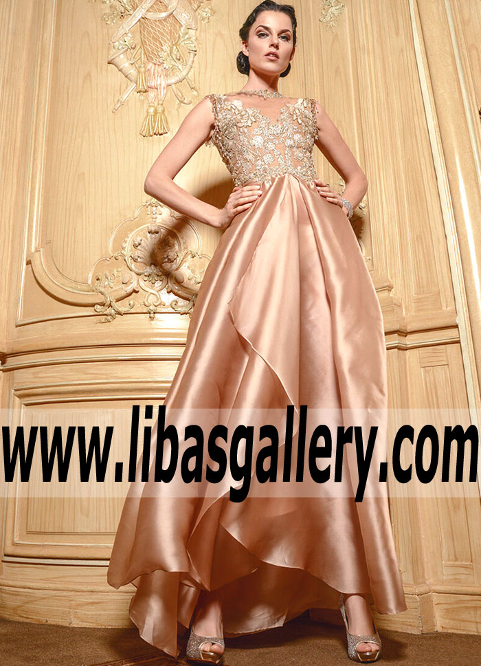 Awesome Dark Apricot Viceroy Anarkali Gown