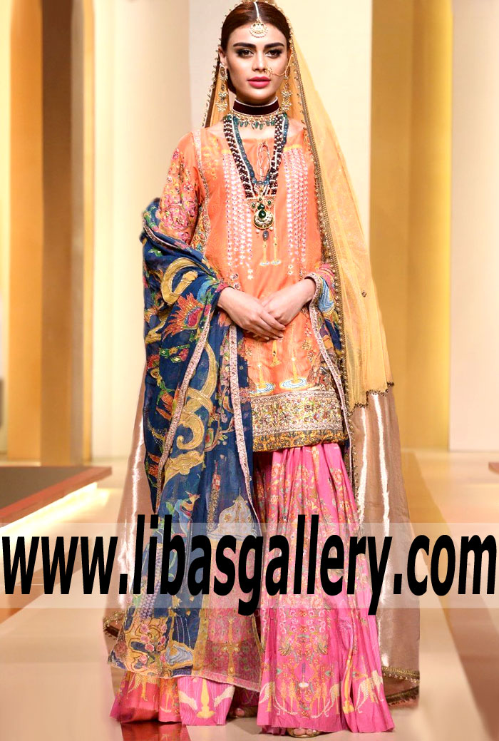 Fahad hussayn | Bridal Dresses | Find Grandeur Asian Bridal Sharara Dresses, Asian Bridal Sharara Collection | Ilford UK