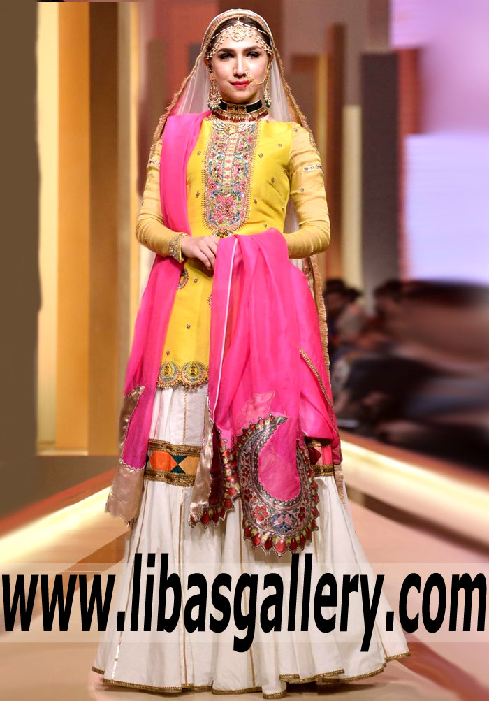 Fahad hussayn Gharara Dresses Pakistani Bridal Gharara Dresses Buy Wedding Gharara Online in New York, California USA