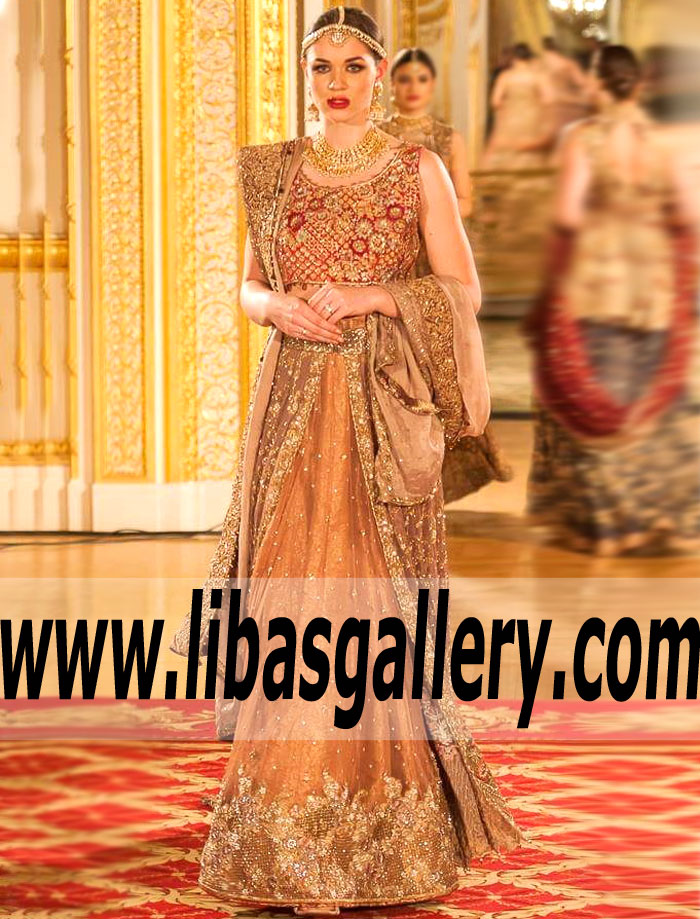 Dazzling Orange Asiatic Bridal Dress