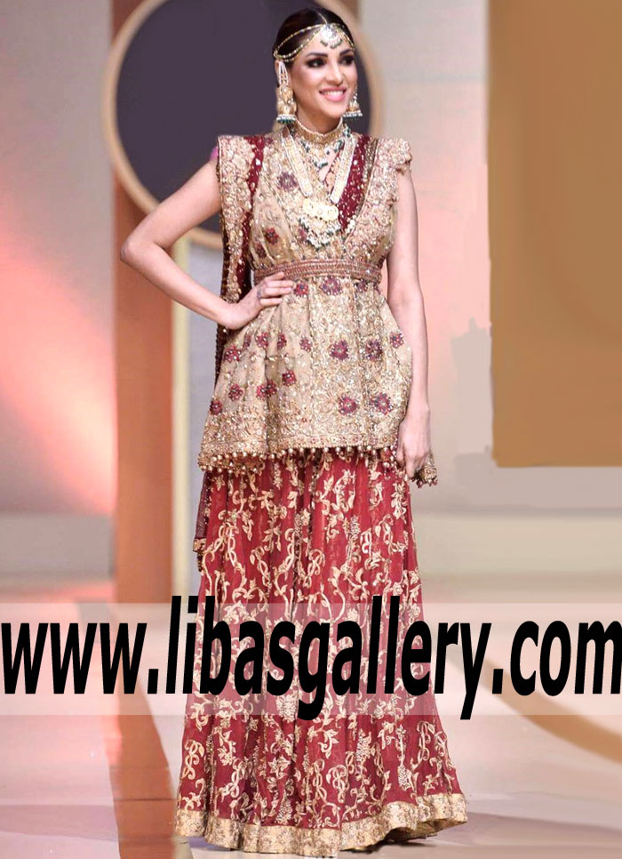 Striking Carmine Aquilegia Bridal Dress