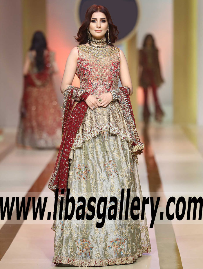 Precious Red Celosia Wedding Lehenga