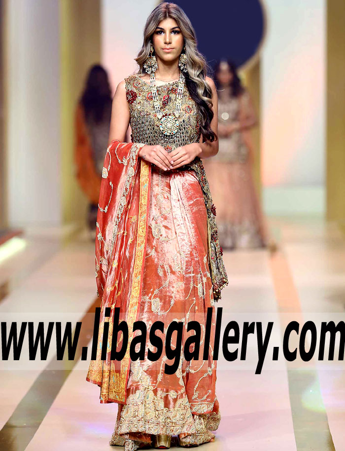Stunning Sienna Hippeastrum Saree Lehenga