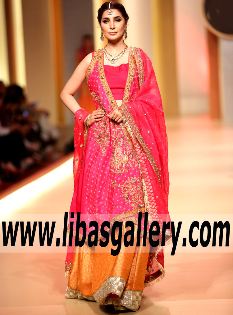 Evoking Amaranth Hippeastrum Wedding Guest Lehenga