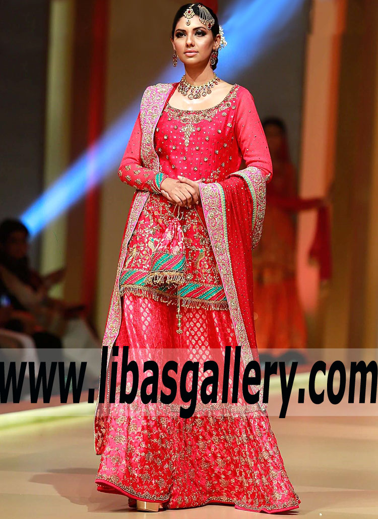 Dazzling Amaranth Campanula Bridal Dress