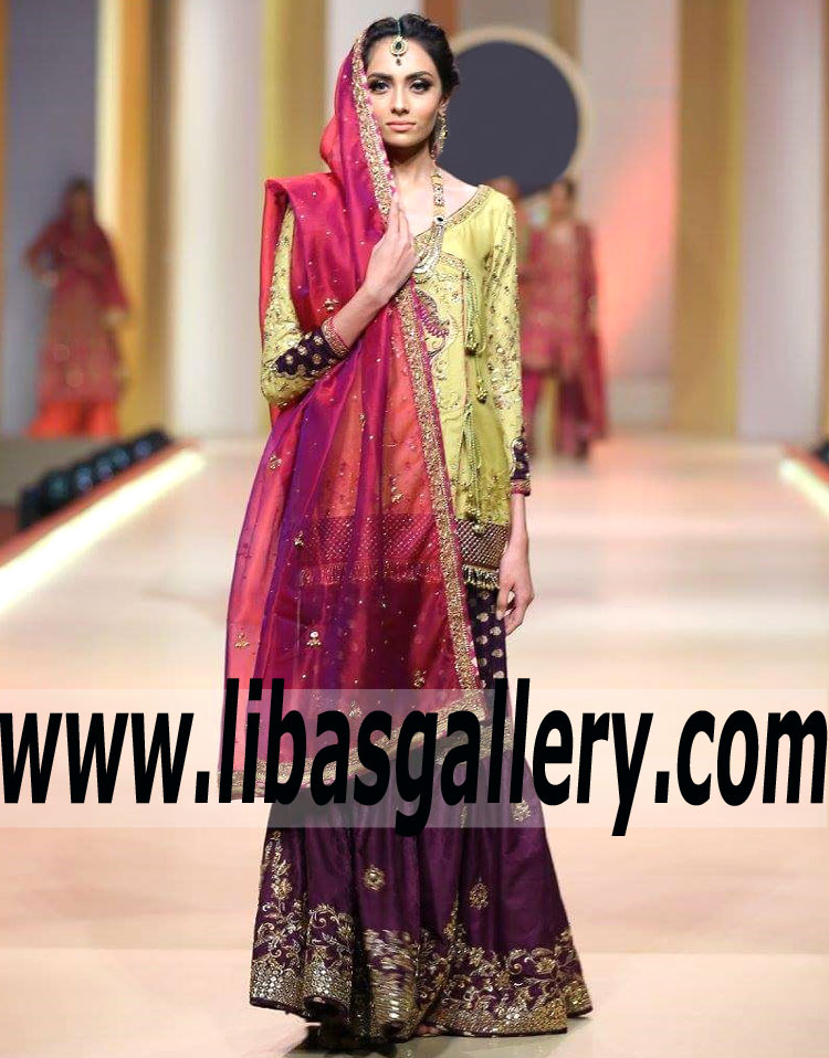 Yasmin Zaman Bridal Angrakha Dresses | Indian Bridal Gharara Dresses | Fashion Store in St. Louis Missouri MO USA
