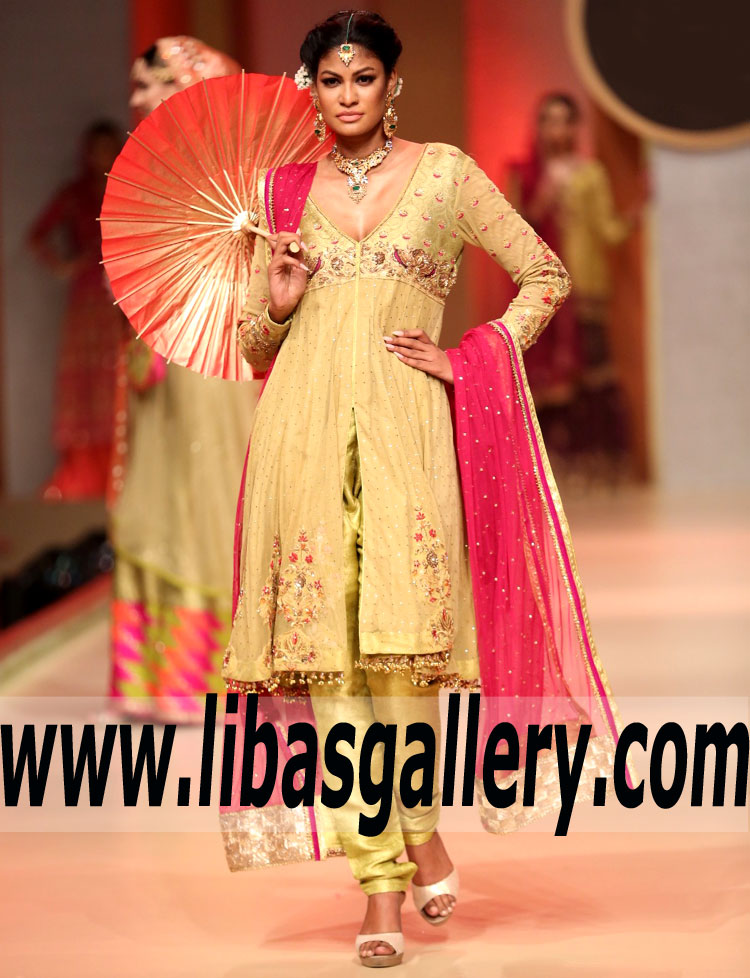 Yasmin Zaman Bridal Anarkali Dresses | Anarkali Dresses for Mehndi Events Buy in Sugarland Texas TX USA