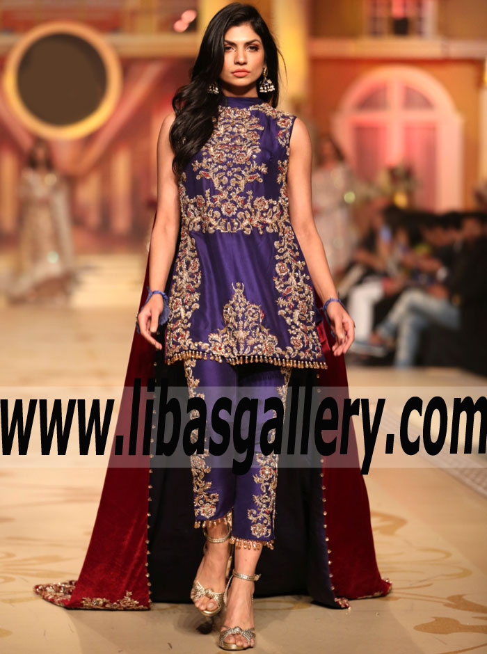 Exquisite Oxford Blue Campanula Party Dress