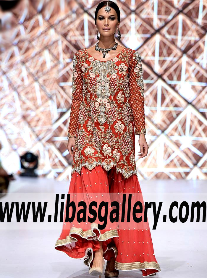 Latest Sharara Style with Short Shirt Pakistan Special Occasion Dresses Indian Pakistani Women 2017-18 Paris France