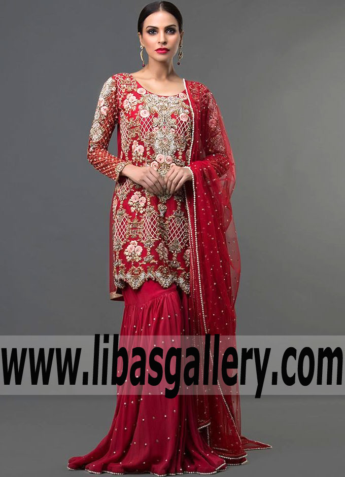 Graceful Cornell Red Carnation Party Dress