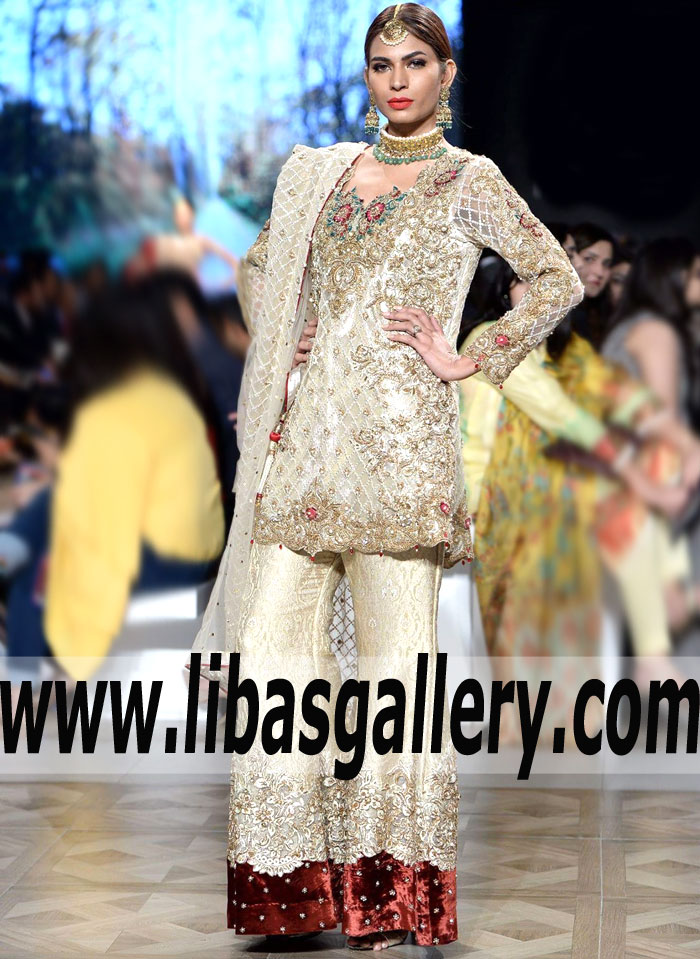 Modern Style Offwhite Gladiolus Wedding Dress