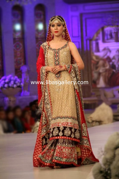 Traditional Wedding Bridal Lehenga Outfits By Zainab Chottani at Bridal Couture Week 2013 Collection Online Sale Hackney London UK