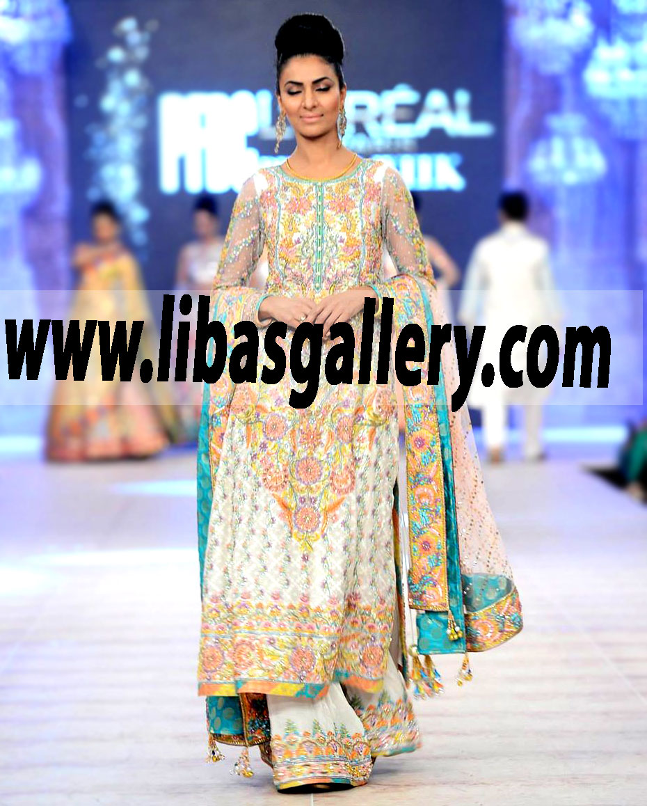 Latest Bridal Wedding Dresses by Nomi Ansari at PFDC L`Oreal Paris Bridal Week 2014-2015 dresses in Highly Affordable Prices. Discounted Wholesale Prices for Stores and Resellers in uk toronto houston america australia minitoba texas lllinois london canad