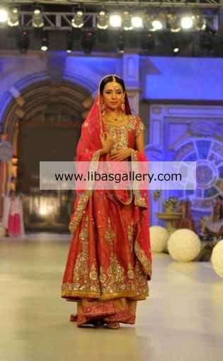 Amazing Pink Engagement Dresses Bridal Collection 2013-2014 by Designer Nomi Ansari at Bridal Couture Week 2013 Buy Online in New York, USA
