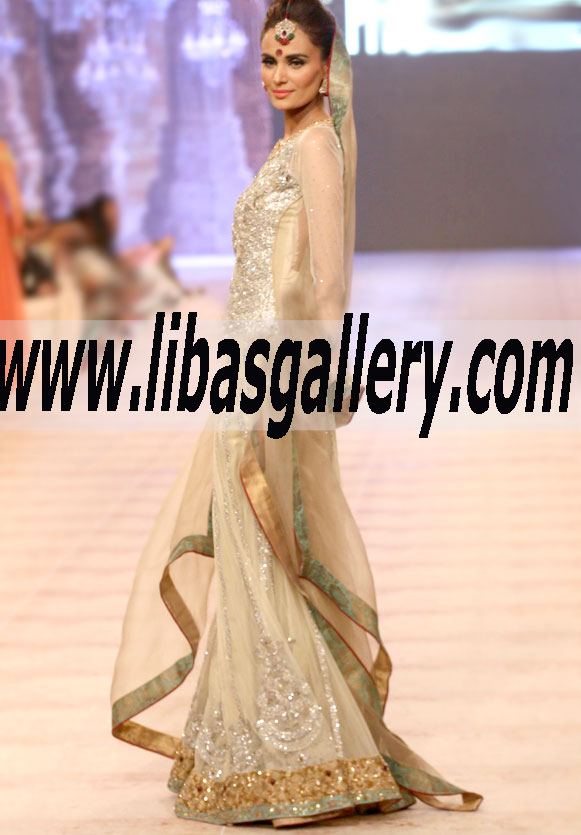 Pakistani Evening Anarkali Dress with Heavy Embellishments