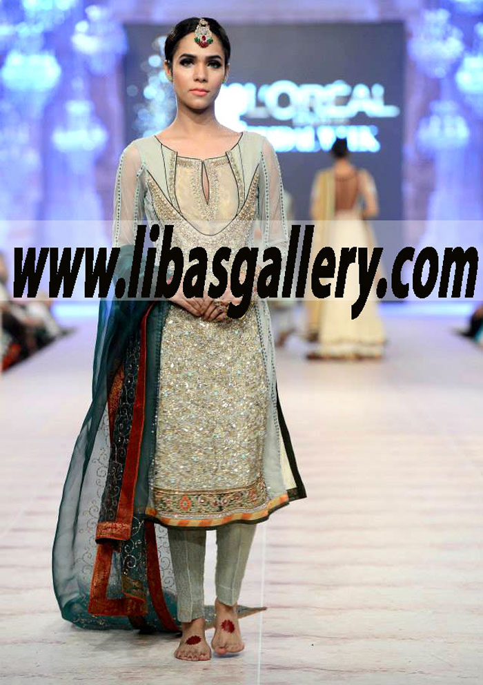 Asifa & Nabeel PFDC L`Oreal Paris Bridal Week 2014 Formal Party Dress for Wedding and Occasional Functions Asifa & Nabeel PLBW Formal Party Dresses Wedding Occasional Functions California CA USA Asifa & Nabeel PFDC 2014-2015 New Arrivals