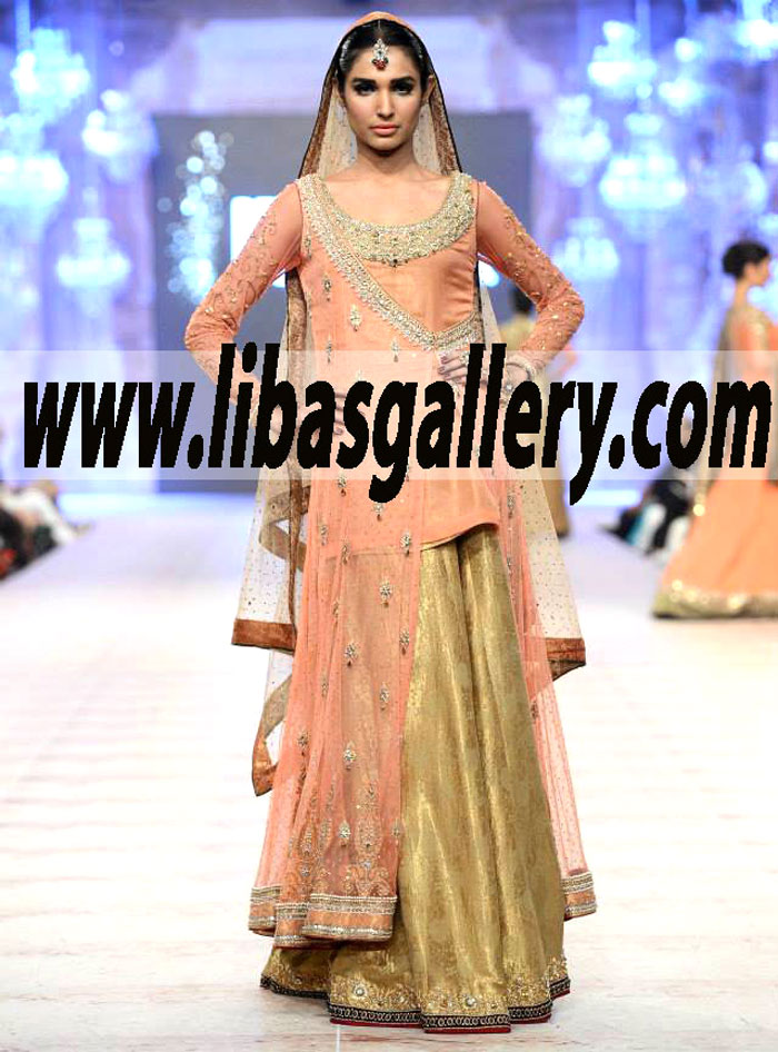 PFDC L`Oreal Paris Bridal Week Asifa & Nabeel Dazzling Bridal Sharara Dresses San Diego Asifa & Nabeel Pakistani Weddind Sharara Dresses Collection 2014-2015 Bridal Wear PLBW New Arrivals