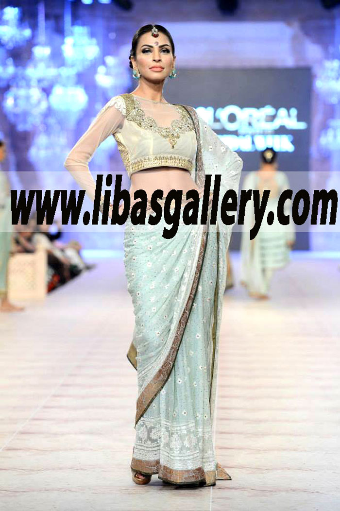 Asifa & Nabeel PLBW Meena-Maniratna Classy n Chic Designer Sarees Georgetown Texas USA Asifa & Nabeel Lehenga Sarees Collection Asifa & Nabeel Bridal Wear PFDC L`Oreal Paris Bridal Week 2014-2015 New Arrivals
