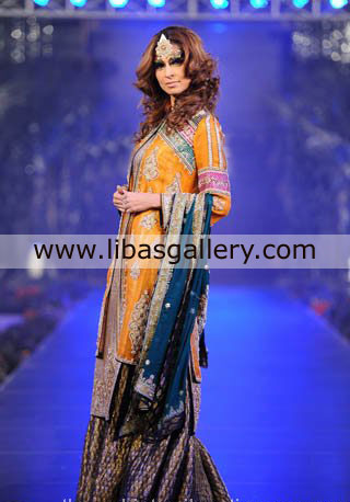 Beautiful Gharara Bridal Outfit For Shadi Walima by Designer Karma at PFDC L`Oreal Paris Bridal Week