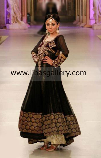 Latest Party Dress in Black Pakistani Party Dresses in Black Decatur Georgia USA Bridal Couture Week Party Dresses