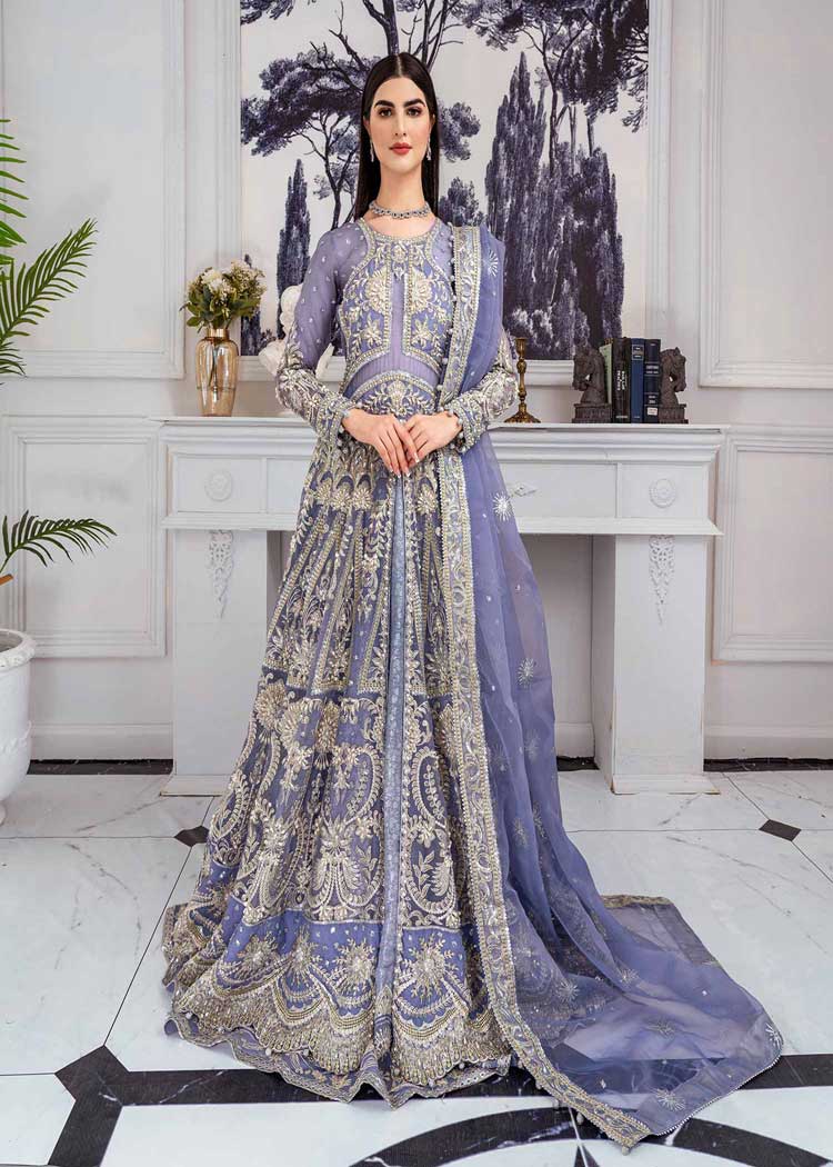 Embroidered women anarkali dress in organza with embroidered organza dupatta and grip trouser custom stitching quick delivery singapore europe south africa