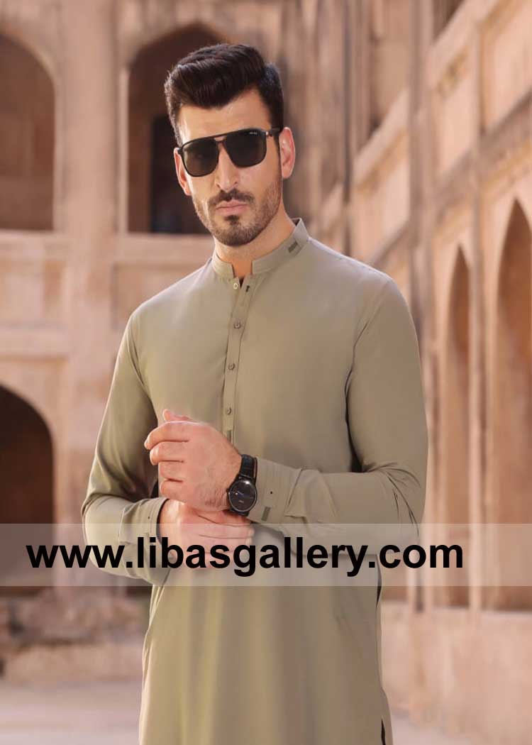 Beautiful Kurta Shalwar Suit Pakistani for Men Eid Festive