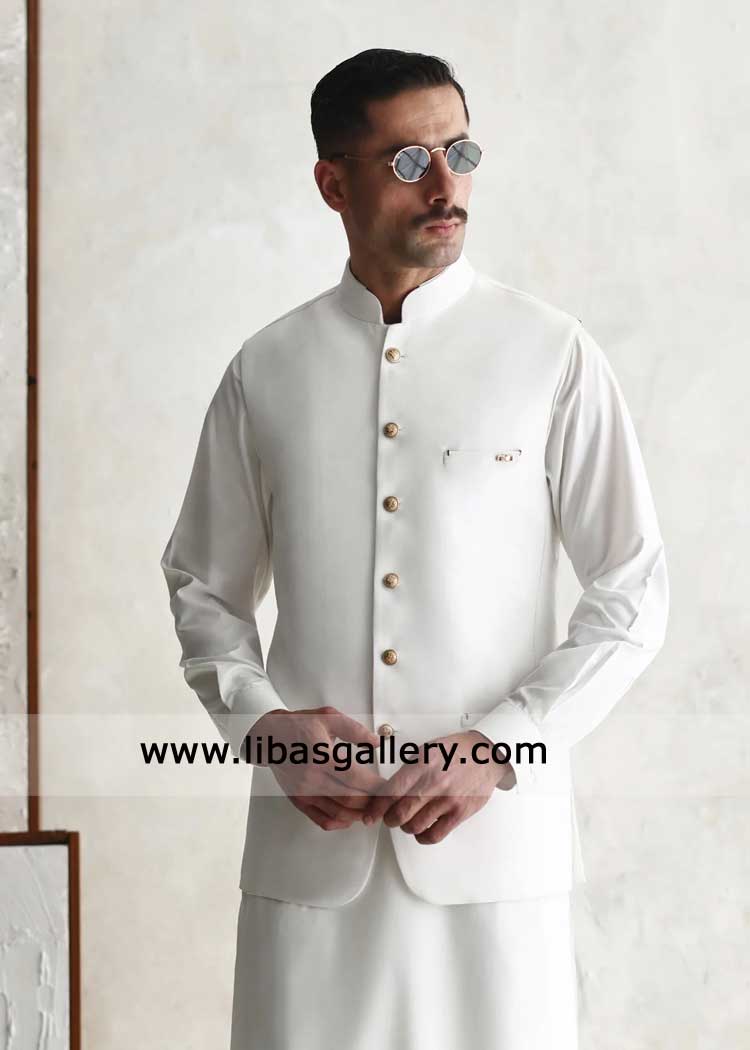 off white suiting classic style waistcoat 