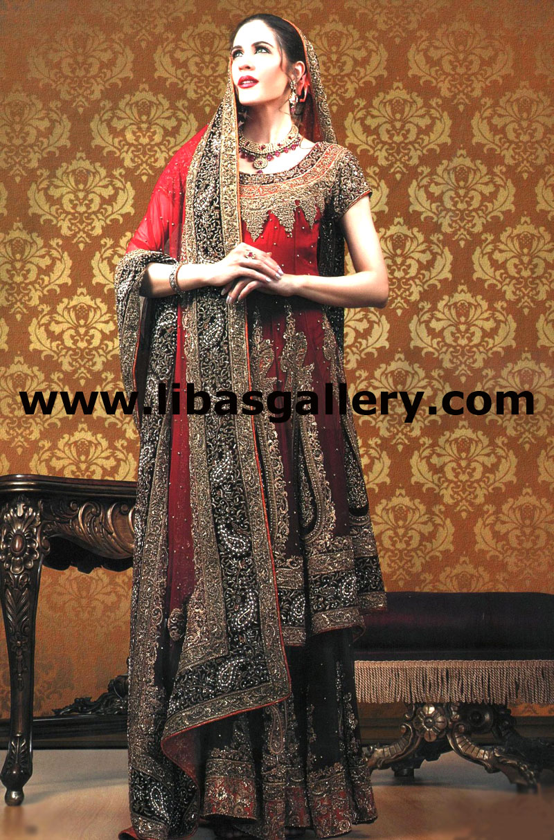 Deep Red Crown Bridal Dress