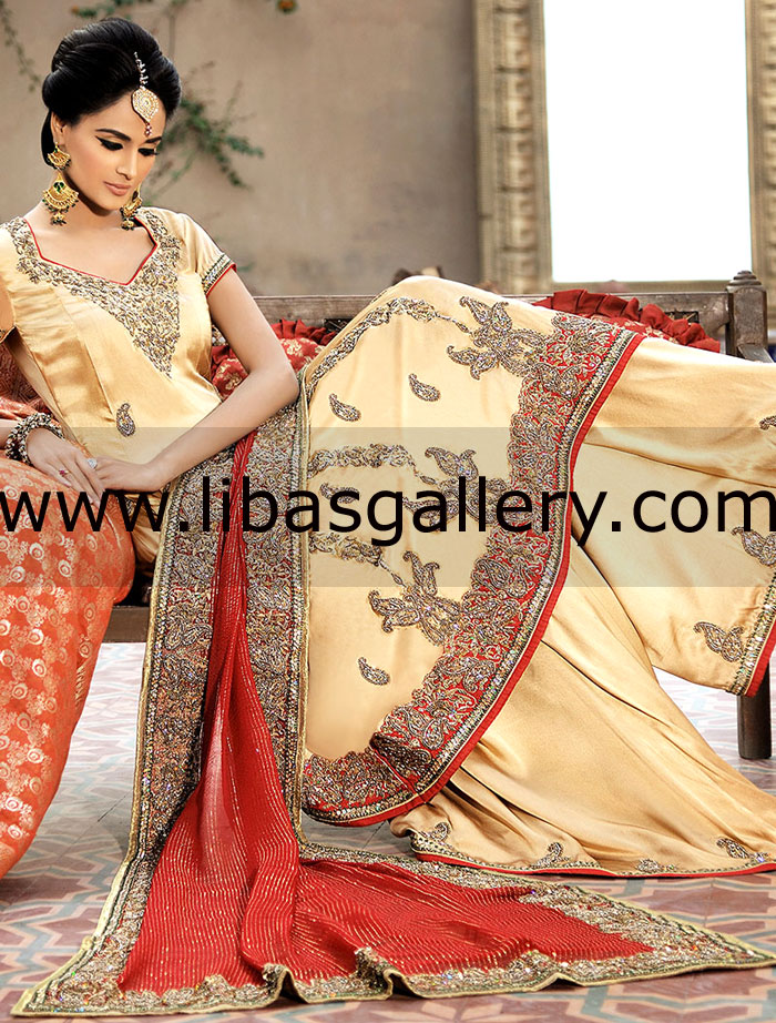 Peach Yellow Fresca Bridal Wear