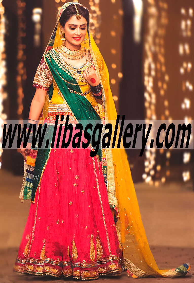 Ayeza Khan Bridal Wear With Floor Length Lehenga 