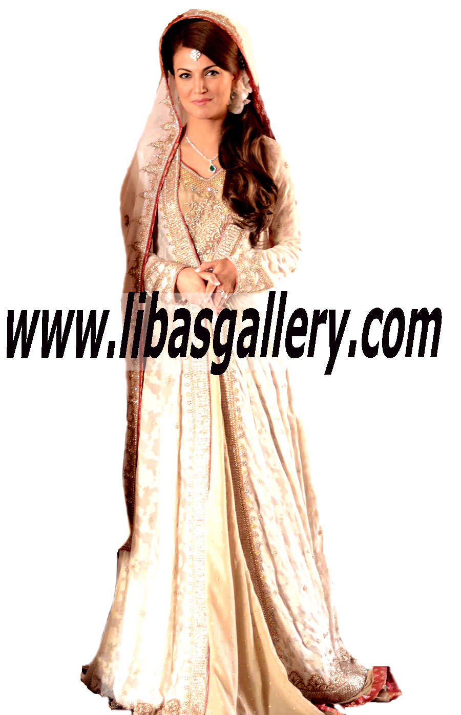 Reham Khan Anarkali Bridal Lehenga Dress for Wedding And Walima Reception 