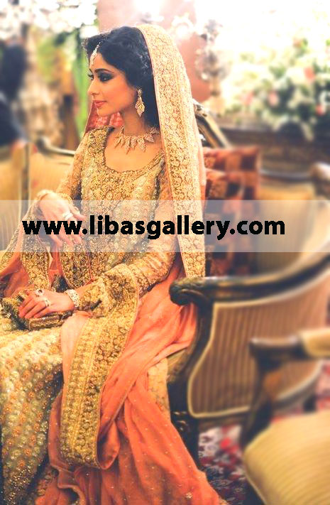 Bridal Wear Designer Sana Safinaz Heavy Embellished Bridal Lehenga Dress