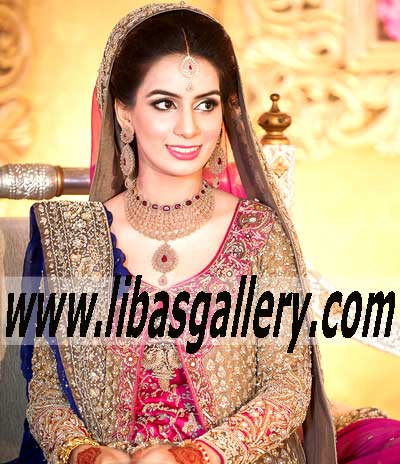 Phenomenal Bridal Dress with Lehenga and Heavy Dupatta