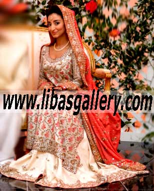 Grandiose Bunto Kazmi Bridal Dress with Attractive Lehenga for Wedding and Special Occasions