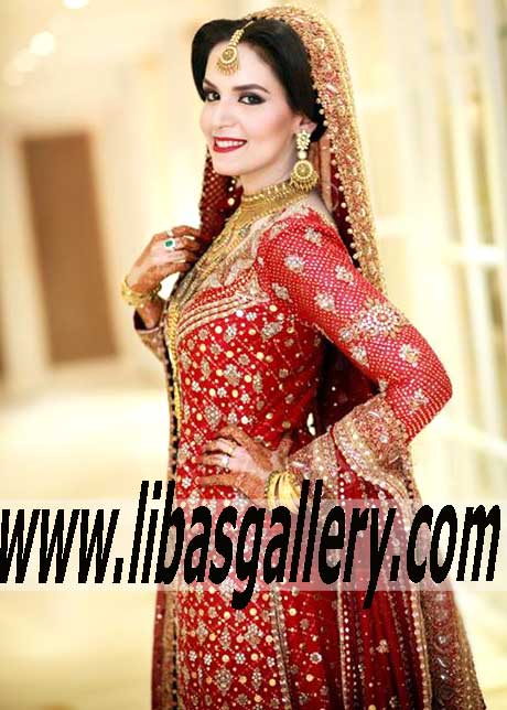 Miraculous Bunto Kazmi Latest Pakistani Bridal Dresses with Embellished Shararas