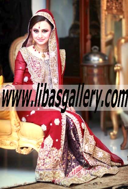 Admirable Traditional Red Bridal Outfit For Wedding