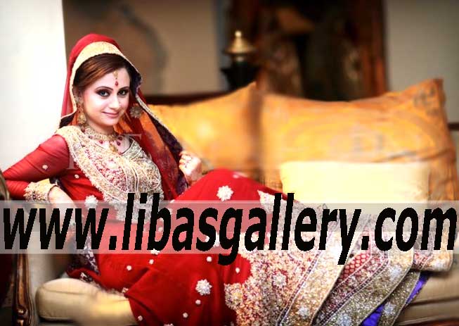 Admirable Traditional Red Bridal Outfit For Wedding