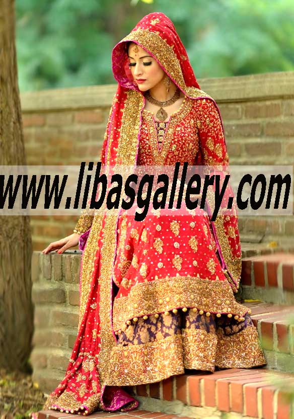 Gorgeous Bunto Kazmi Wedding Dresses with Sharara and Heavy Dupatta