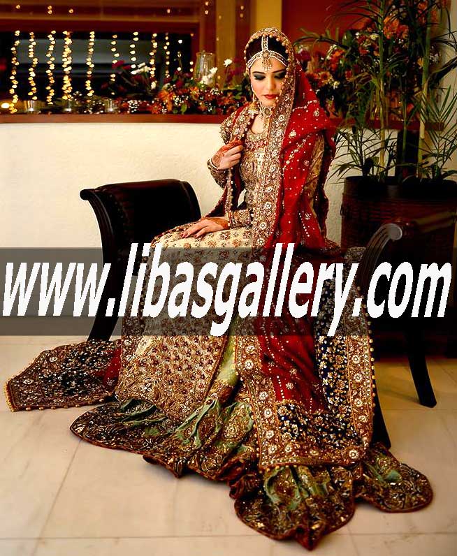 Traditional HEAVY WORK BRIDAL LEHENGA DRESS BY Designer Bunto Kazmi