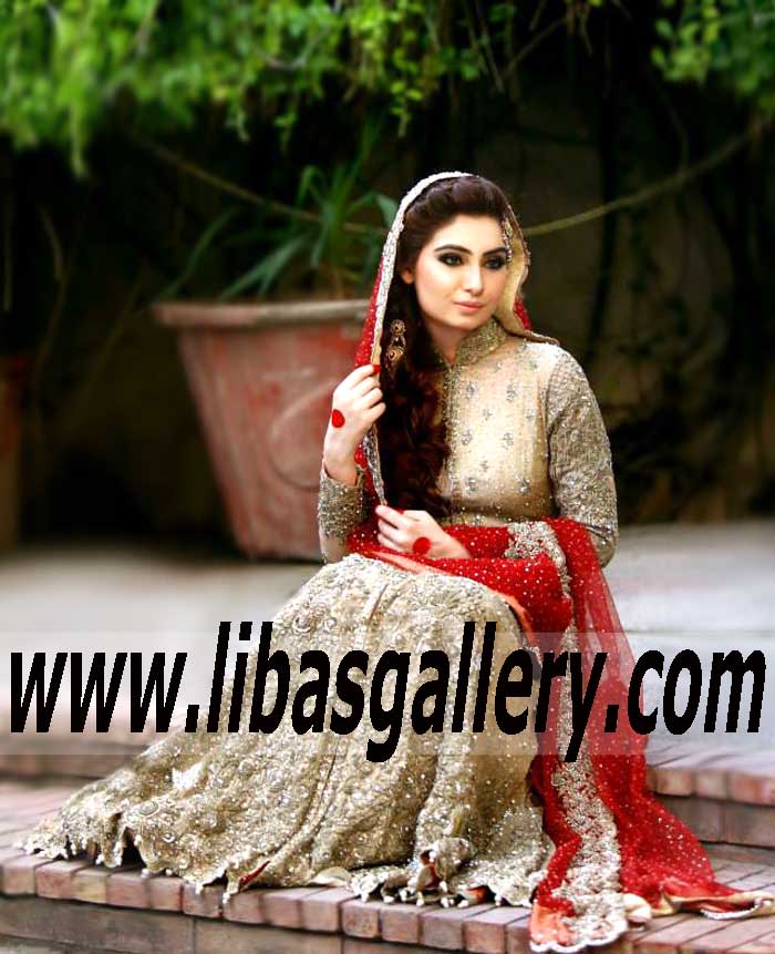 Sensational Elan Bridal Wear Anarkali with Dazzling Dupatta for Lush Wedding
