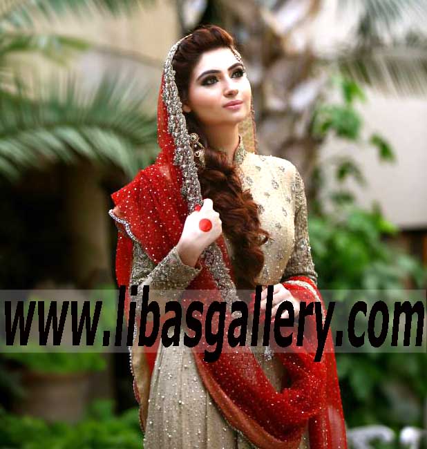 Sensational Elan Bridal Wear Anarkali with Dazzling Dupatta for Lush Wedding