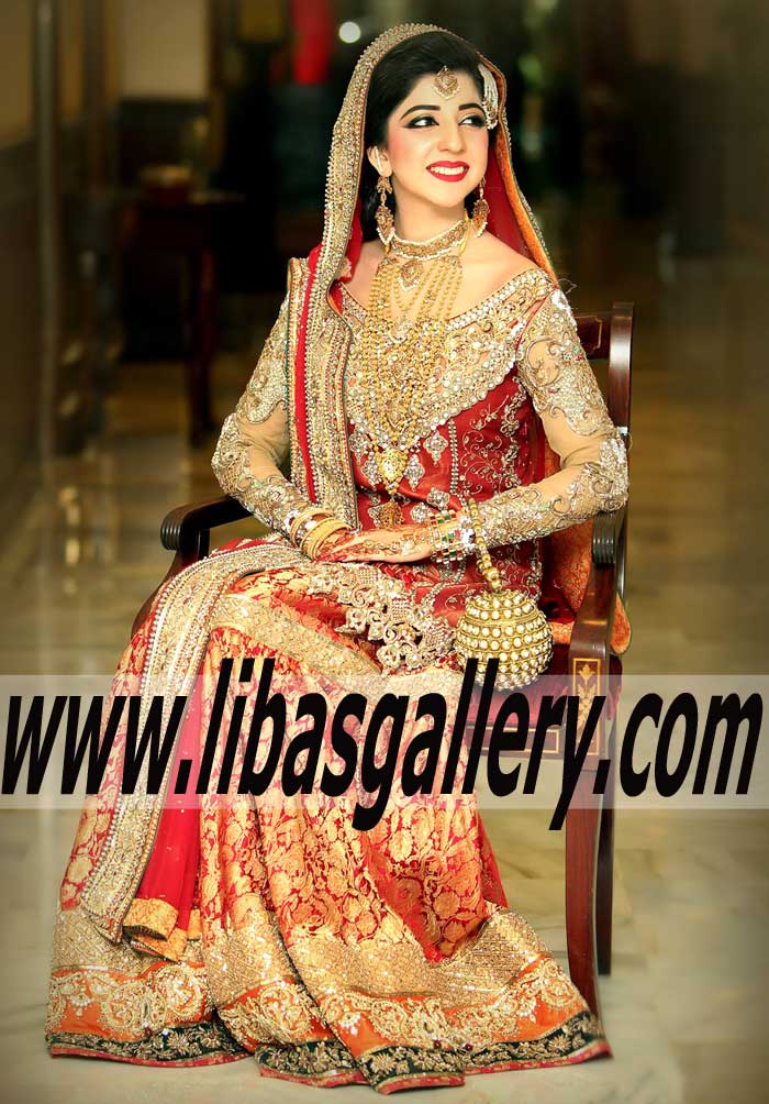 Asifa & Nabeel Pakistani Bridal Dresses 2015 Indian Bridal Wear Anarkali Suits Lehenga Sharara Gharara Garden City Michigan MI USA