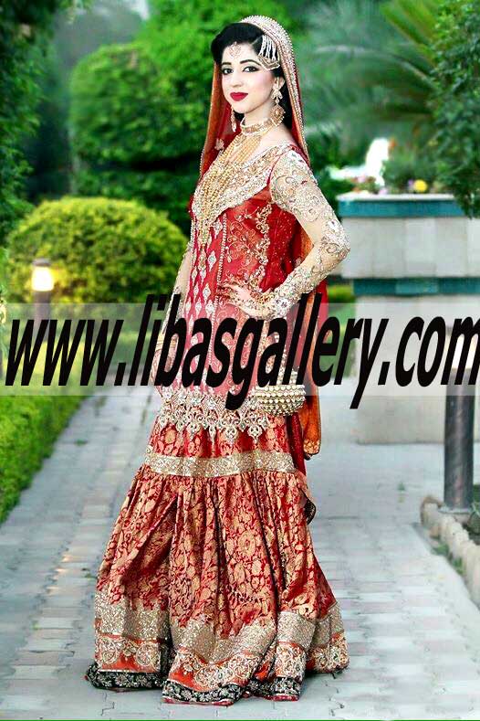 Enthralling Bridal Wear GHARARA for Wedding and Major Events