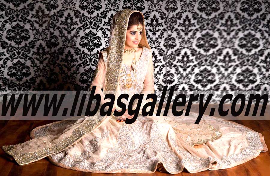 Attractive Bridal Wear with Heavy Dupatta for Wedding and Formal Events